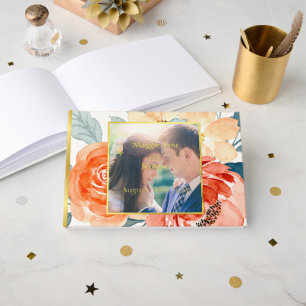 Elégant Blush Floral Mariage Gold