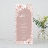 Elegant Blush Floral Menu Kaart (Staand voorkant)