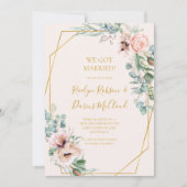 Élégant Blush Floral Pastel Elopement Faire-part (Devant)