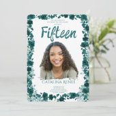 Elegant Blush Floral Quinceañera Invitation (Debout devant)