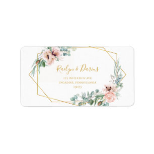 Elegant Blush Floral RSVP-Adresetiketten voor br Etiket