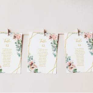 Elegant Blush Floral   Tabel aantal zitplaatsen