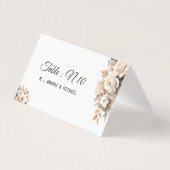 Elegant Blush Floral Table Number Place Card (Front)