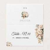 Elegant Blush Floral Table Number Place Card (Outside Unfolded)