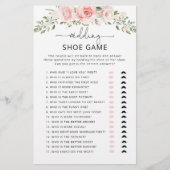 Elegant blush floral The bruiloft shoe game (Voorkant)