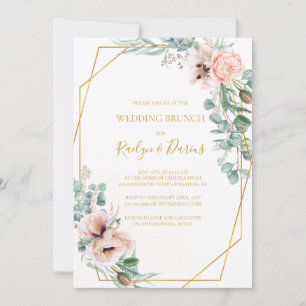 Elegant Blush Floral Uitnodiging voor bruiloft B