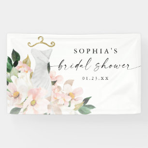 Elegant Blush Floral Vrijgezellenfeest Welkom Spandoek