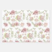 Elegant Blush Floral Waterverf  script Inpakpapier Vel (Voorkant)