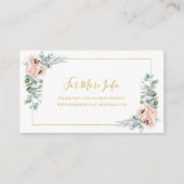 Elegant Blush Floral | Website bruiloft Informatiekaartje (Voorkant)