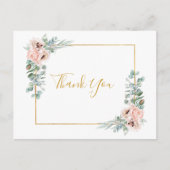 Elegant Blush Floral | Weddenschap Hartelijk dank Briefkaart (Voorkant)