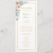 Elegant Blush Floral | Weddenschap-programma Programma (Voorkant)