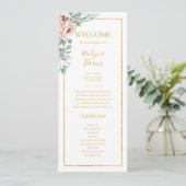 Elegant Blush Floral | Weddenschap-programma Programma (Staand voorkant)
