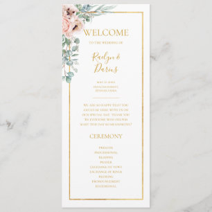Elegant Blush Floral   Weddenschap-programma Programma