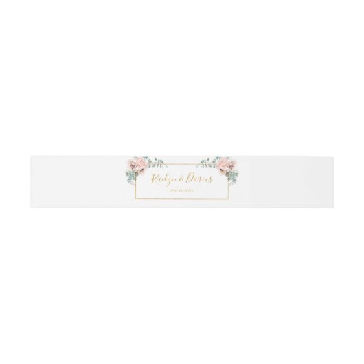 Elegant Blush Floral | Weddenschap Uitnodigingen Wikkel (Vlak)
