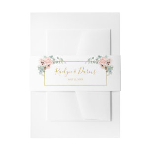 Elegant Blush Floral   Weddenschap Uitnodigingen Wikkel