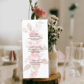 Elegant Blush Floral Wedding Menu Card