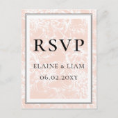 Elegant Blush Floral Wedding rsvp Uitnodiging Briefkaart (Voorkant)