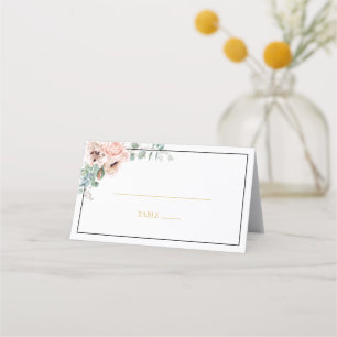 Elegant Blush Floral Zwart Lijst gevouwen