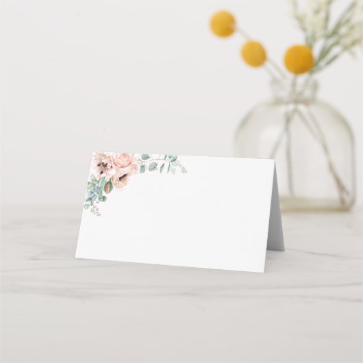 Elegant Blush Floral | Zwart Lijst gevouwen plaats (Voorkant)