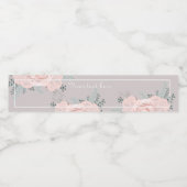 Elegant Blush florale groen Waterfles Etiket (Enkel label)