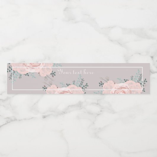Elegant Blush florale groen Waterfles Etiket (Enkel label)