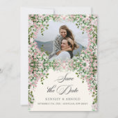 Elegant Blush Garden Photo Save The Date  (Devant)