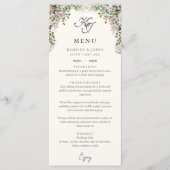 Elegant Blush Garden Wedding Dinner Menu (Voorkant)