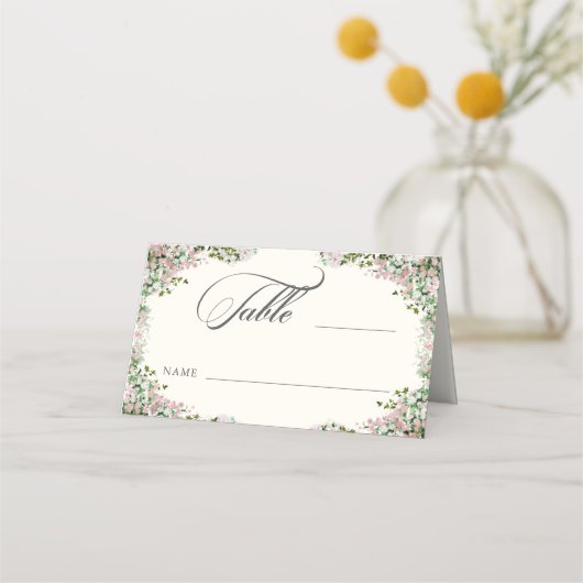 Elegant Blush Garden Wedding Place Card (Voorkant)