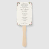 Elegant Blush Garden Wedding Program Handwaaier (Achterkant)