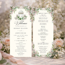 Elegant Blush Garden Wedding Program Programma