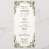 Elegant Blush Garden Wedding Program Programma (Achterkant)