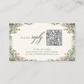 Elegant Blush Garden Wedding QR code RSVP Card Informatiekaartje (Voorkant)