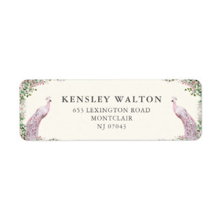 Elegant Blush Garden Wedding Return Address Label