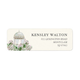 Elegant Blush Garden Wedding Return Address Label
