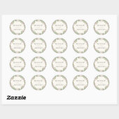 Elegant Blush Garden Wedding Ronde Sticker (Vel)