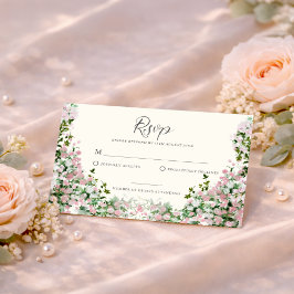 Elegant Blush Garden Wedding RSVP Card