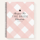 Elegant Blush Gingham Vrijgezellenfeest Cadeaurece Notitieboek (Voorkant)