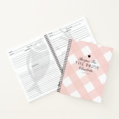 Elegant Blush Gingham Vrijgezellenfeest Cadeaurece Notitieboek (Binnen)