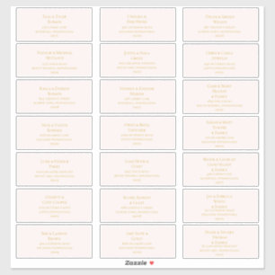 Elegant Blush Gold Font Weddenschappen Adresetiket Sticker