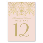 Elegant Blush Gold Glamour Wedding Kaart (Achterkant)