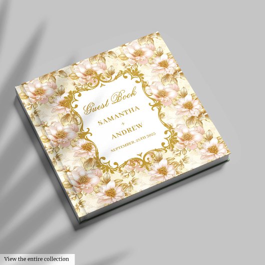 Elegant Blush Gold Mariage Livre d'invité