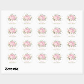 Elegant Blush Goud Bloemen Groen Dank u Favor Ronde Sticker (Vel)