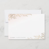 Elegant blush goud verguld botanische dank u bedankkaart (Achterkant)