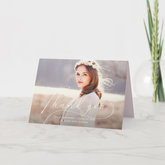 Elégant Blush Graduation Merci photo (Devant)