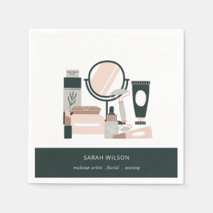 Elegant Blush Gray Makeup kunstenaar kosmoloog Servet