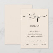 Elegant Blush kalligrafiescript RSVP Kaartje (Voorkant / Achterkant)
