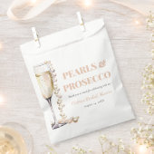 Elegant Blush Pearls en Prosecco Vrijgezellenfeest Bedankzakje (Geknipt)