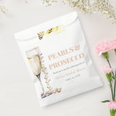 Elegant Blush Pearls en Prosecco Vrijgezellenfeest Bedankzakje (Gezegeld)