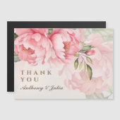 Elegant Blush Peony Wedding Thank You Magnet (Voorkant / Achterkant)