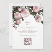 Elegant Blush Pink 3D Roses Wedding Kaart (Achterkant)